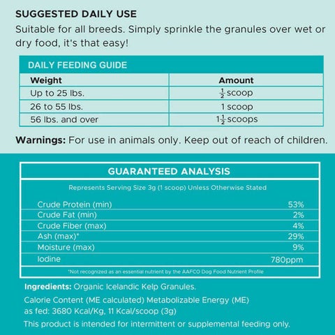 Chew + Heal Organic Kelp Marine Superfood For Dogs 454g