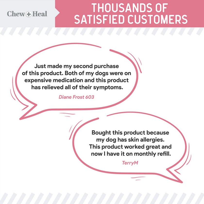 Chew + Heal Omega Soft Chews Allergy Aid For Dogs, Pack of 90's