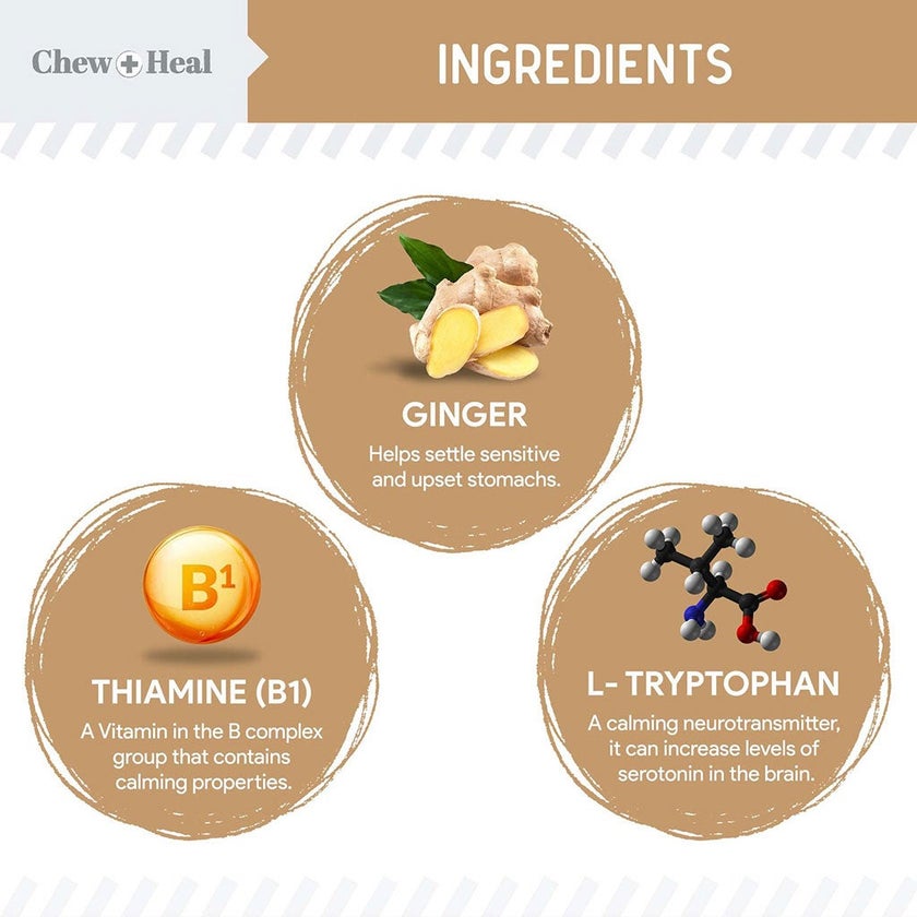 Chew + Heal Anxiety + Stress Peanut Butter Flavored Soft Chews For Dogs, Pack of 60's