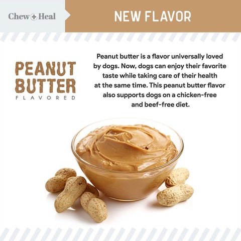 Chew + Heal Anxiety + Stress Peanut Butter Flavored Soft Chews For Dogs, Pack of 60's