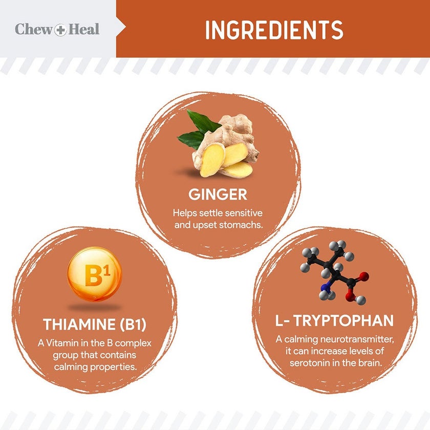 Chew + Heal Anxiety + Stress Chicken Flavored Soft Chews For Dogs, Pack of 60's