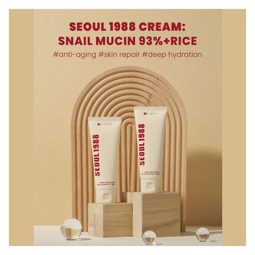 K-Secret Seoul 1988 Snail Mucin 93% + Rice Extract Cream 100ml