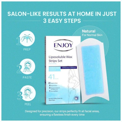Enjoy Liposoluble Natural Wax Strips Set, Pack of 41's