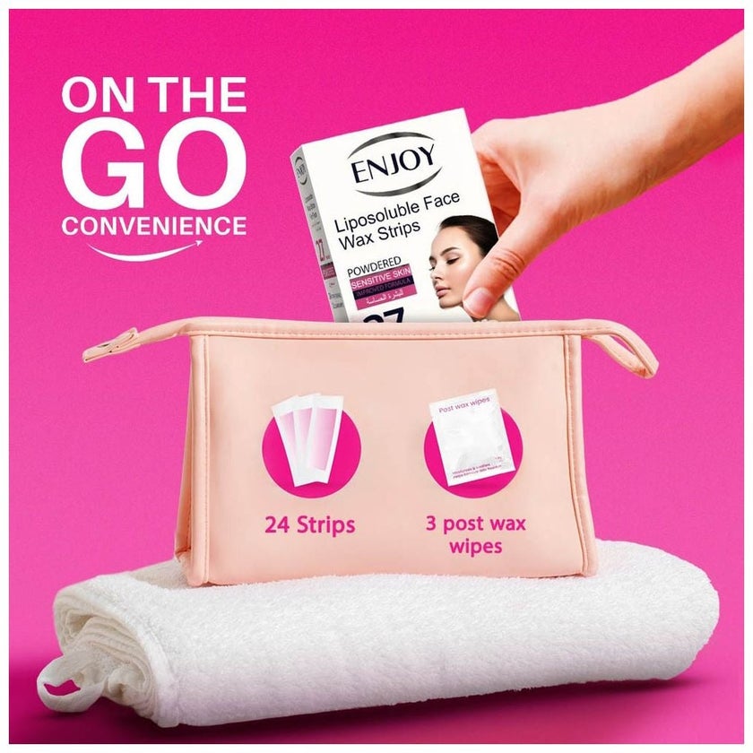 Enjoy Liposoluble Powdered Face Wax Strips, Pack of 27's