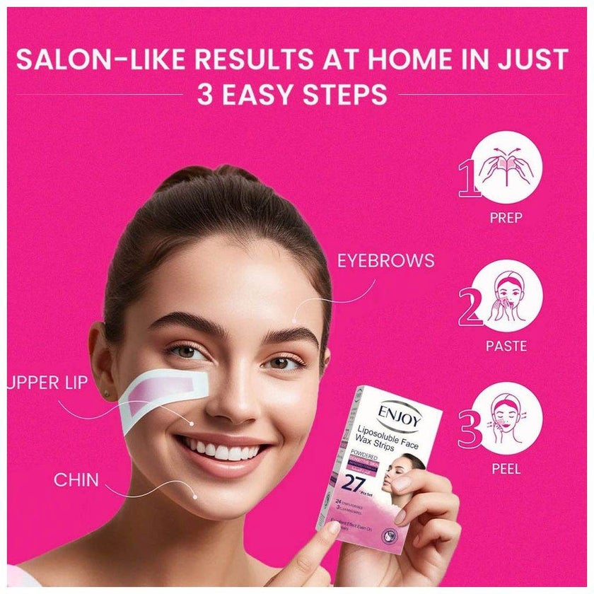 Enjoy Liposoluble Powdered Face Wax Strips, Pack of 27's