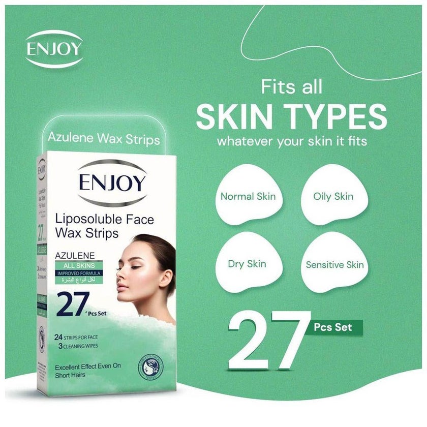 Enjoy Liposoluble Azulene Face Wax Strips, Pack of 27's