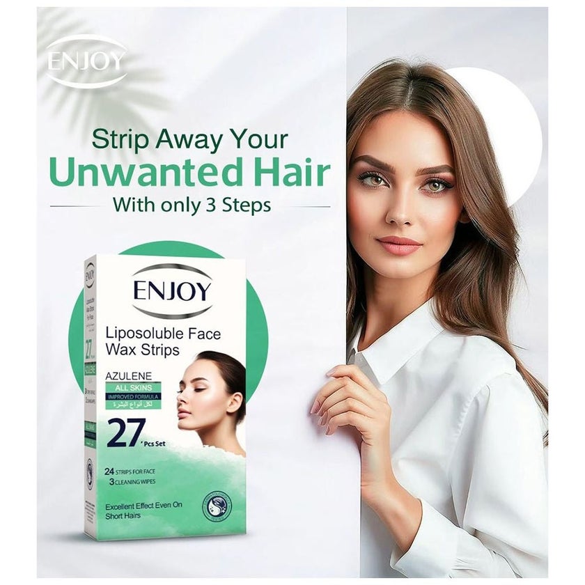 Enjoy Liposoluble Azulene Face Wax Strips, Pack of 27's