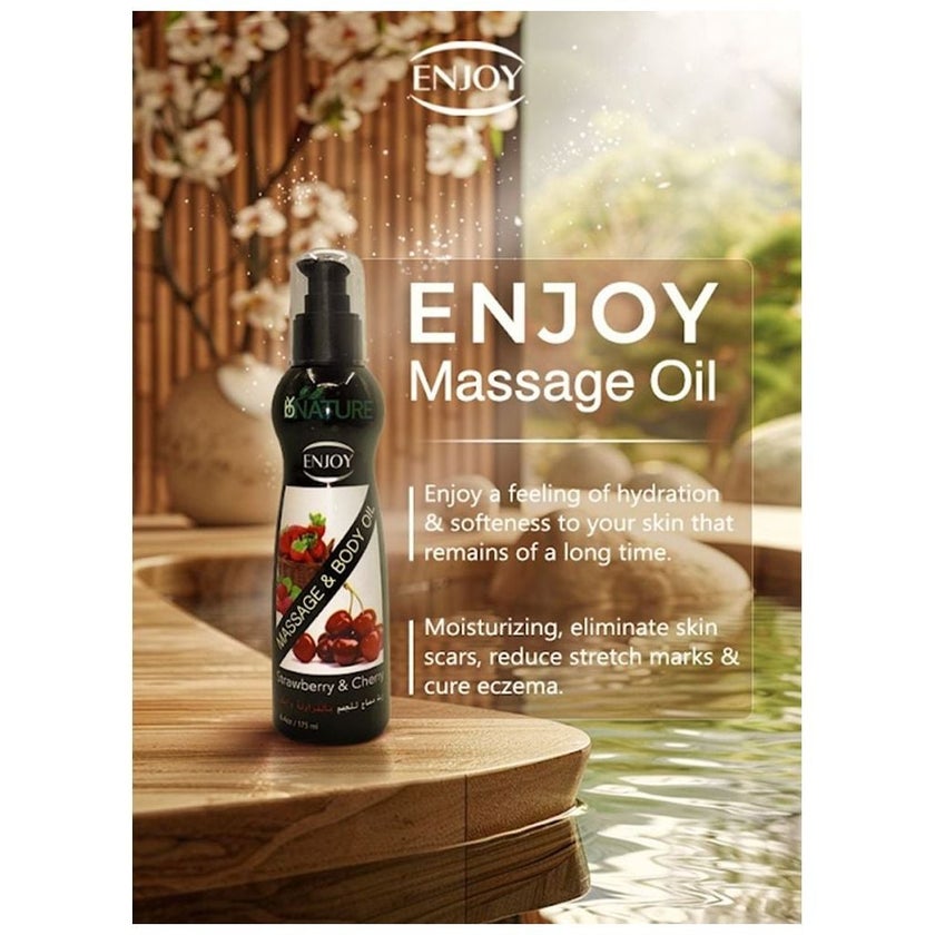 Enjoy Strawberry & Cherry Massage & Body Oil 175ml