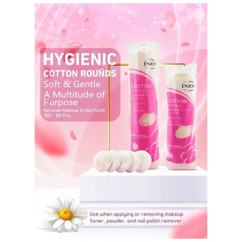 Enjoy Soft Cotton Round Pads, Pack of 100's