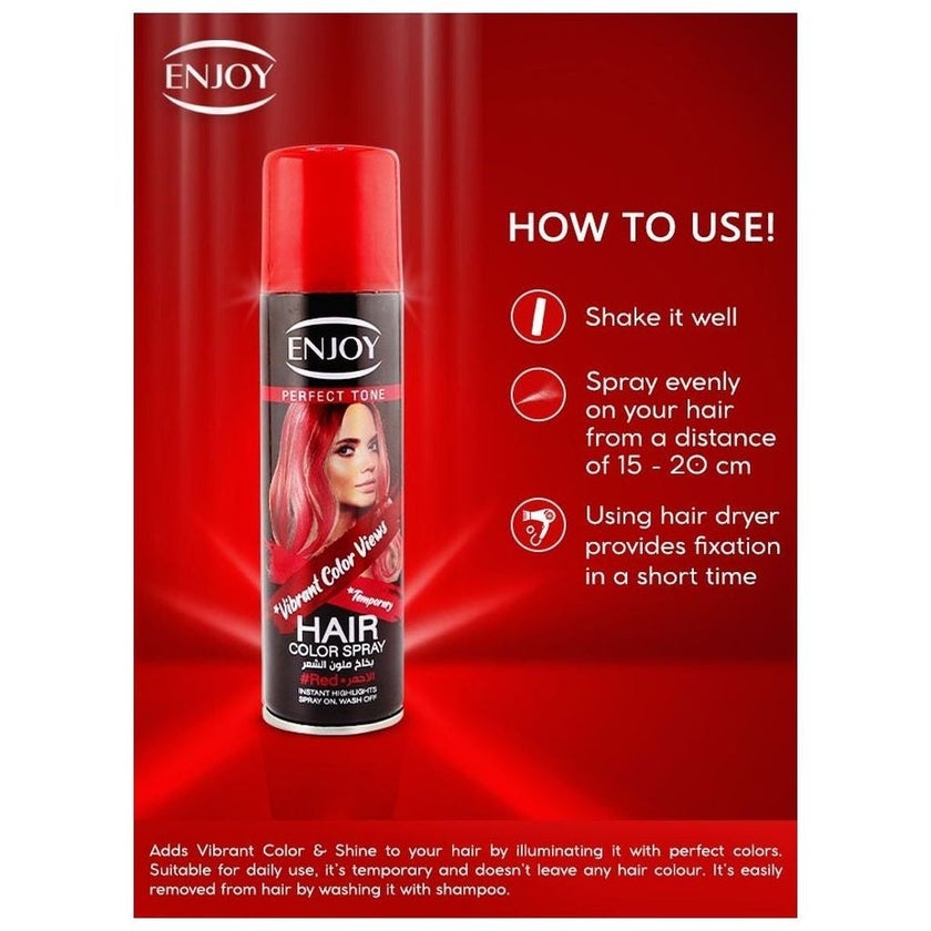 Enjoy Hair Color Spray 150ml - Red