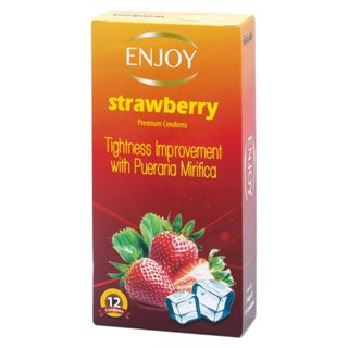 Enjoy Strawberry Premium Condoms, Pack of 12's