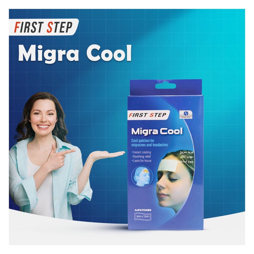 First Step Migra Cool Patches For Headache & Migraine, Pack of 4's