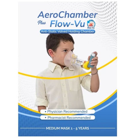 AeroChamber Plus Flow-Vu Anti-static Valved Holding Chamber, Medium - 1 to 5 Years