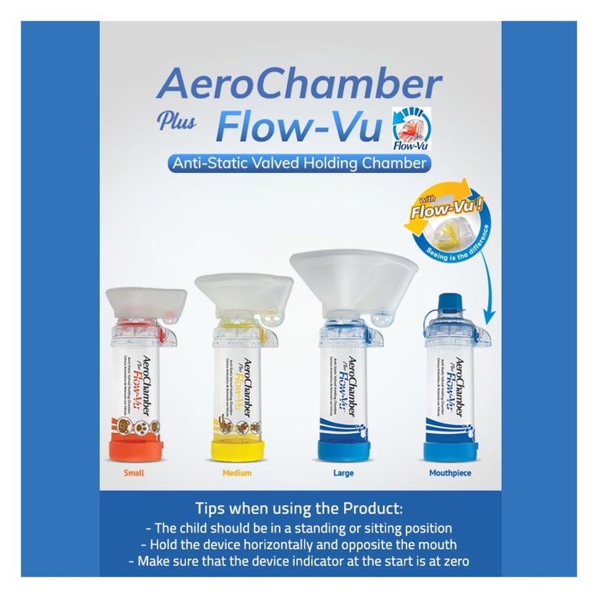 First Step AeroChamber Plus Flow-Vu Anti-static Valved Holding Chamber For 0-18 Months Baby - Small