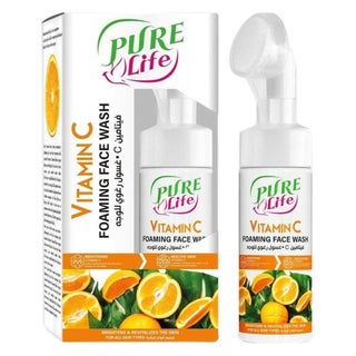Pure Life Vitamin C Foaming Face Wash With Silicone Brush 150ml