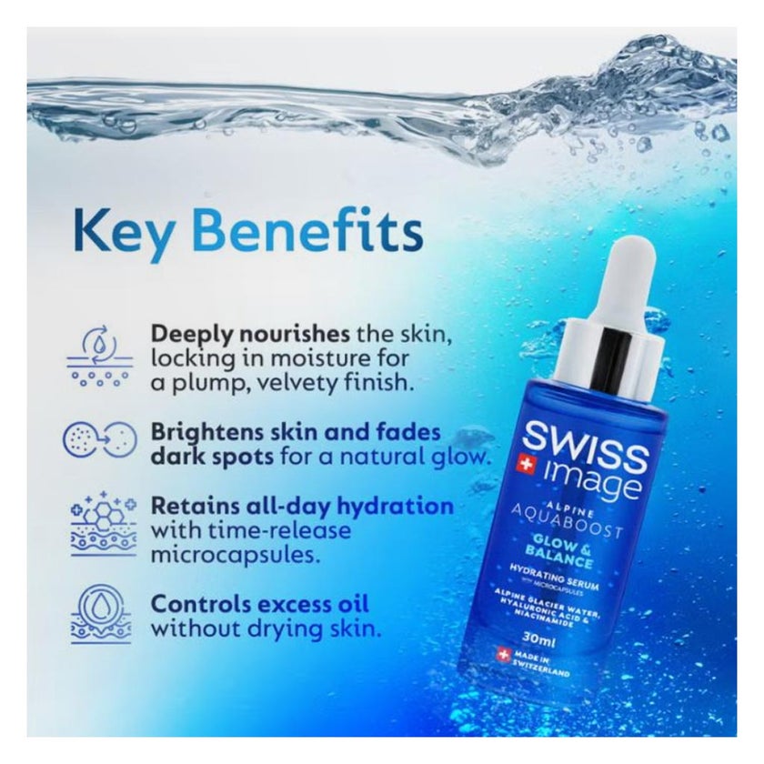 Swiss Image Alpine Aquaboost Glow & Balance Hydrating Serum 30ml