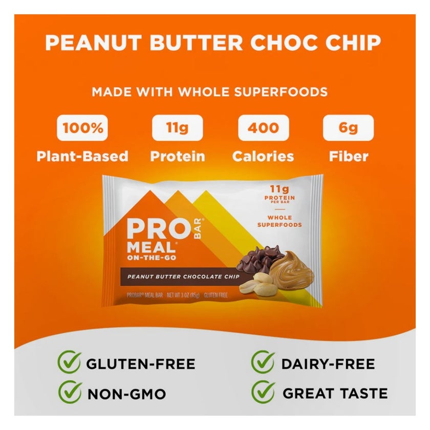 Probar Meal Peanut Butter Chocolate Chip Protein Bar 85g