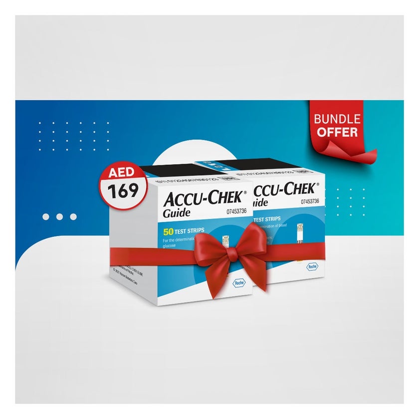 Accu-Chek Guide Blood Sugar Test Strips, Promo Pack of 50’s x 2