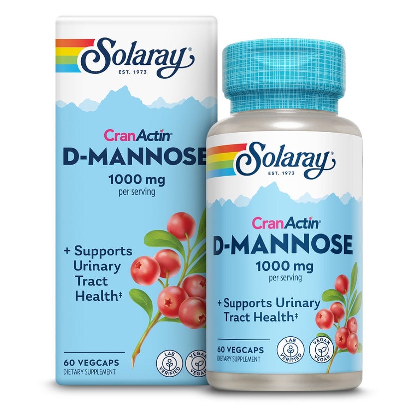 Solaray CranActin D-Mannose 1000mg Veg Capsules For Urinary Tract Health, Pack of 60's