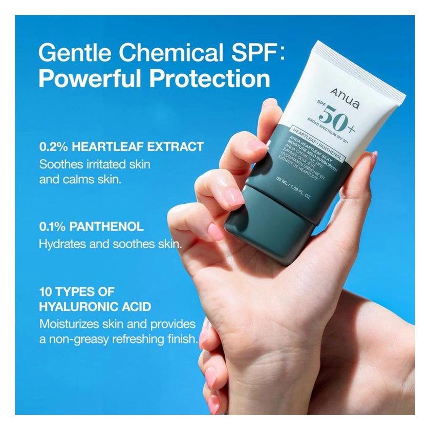 Anua Heartleaf Silky Moisture SP50+ PA++++ Sun Cream 50ml