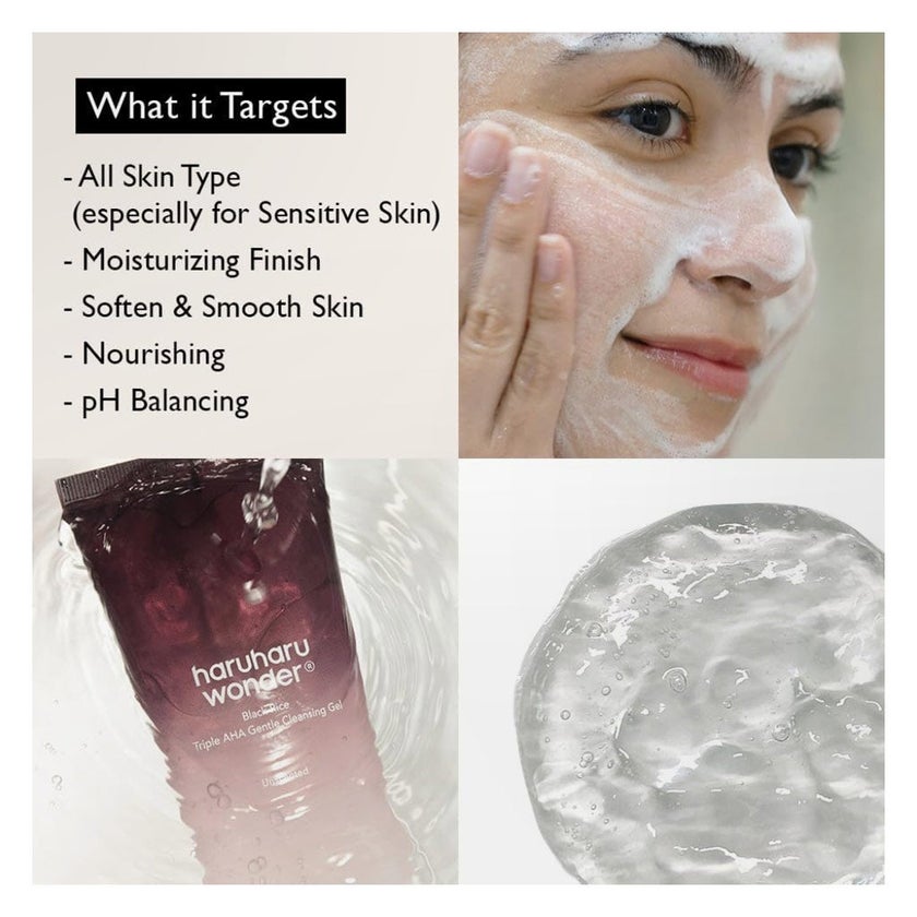 Haruharu Wonder Black Rice Triple AHA Gentle Cleansing Gel 100ml