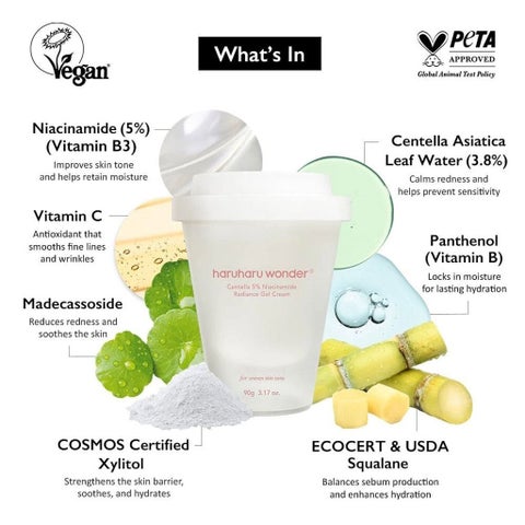 Haruharu Wonder Centella 5% Niacinamide Radiance Gel Cream 90g
