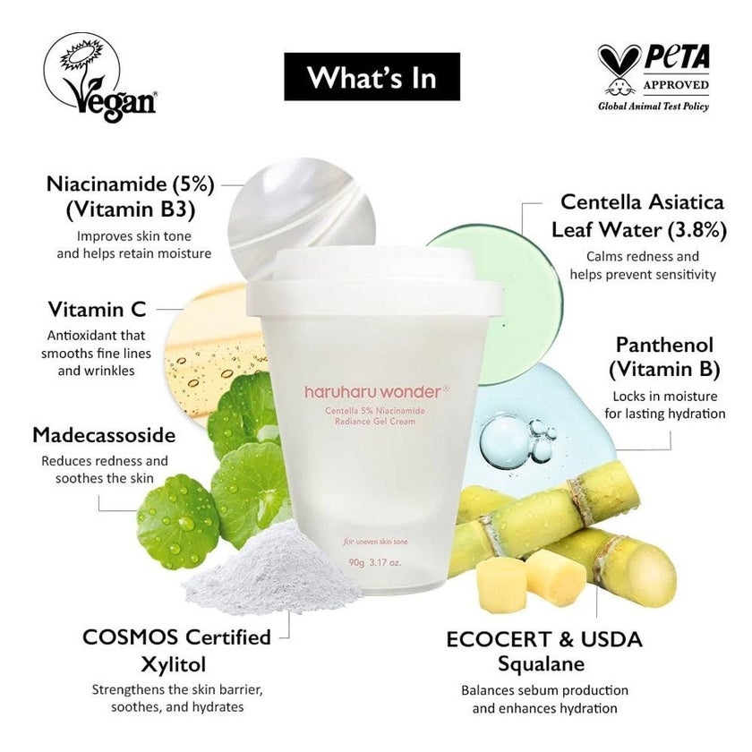 Haruharu Wonder Centella 5% Niacinamide Radiance Gel Cream 90g