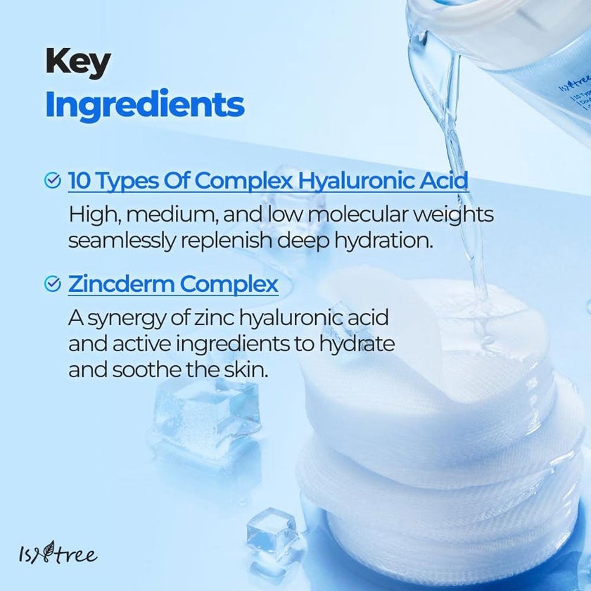 Isntree Ultra Low Molecular Hyaluronic Acid & Zinc Facial Cooling Pads, Pack of 60's
