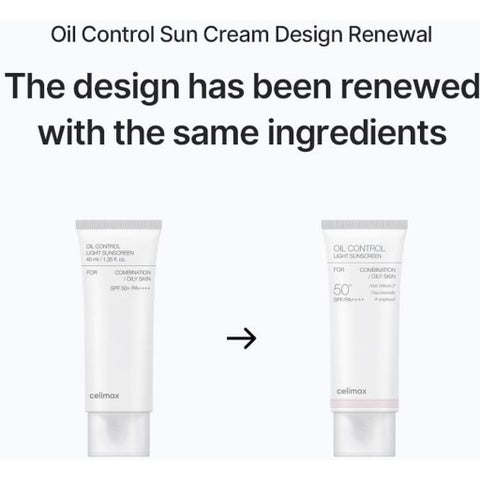Celimax Oil Control SPF50+ PA++++ Light Sunscreen 40ml