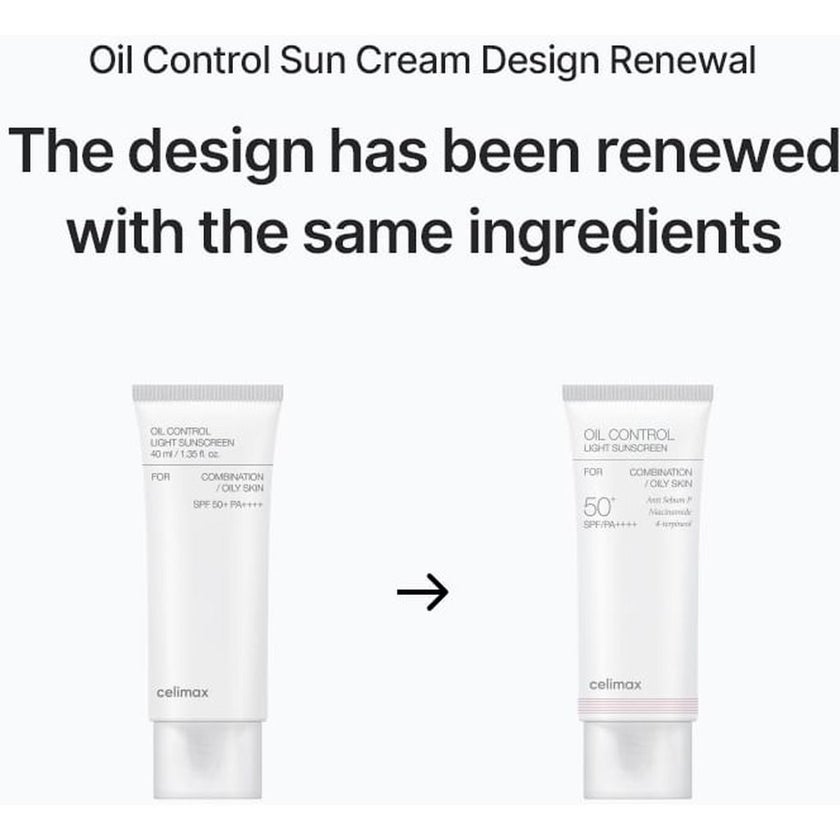 Celimax Oil Control SPF50+ PA++++ Light Sunscreen 40ml