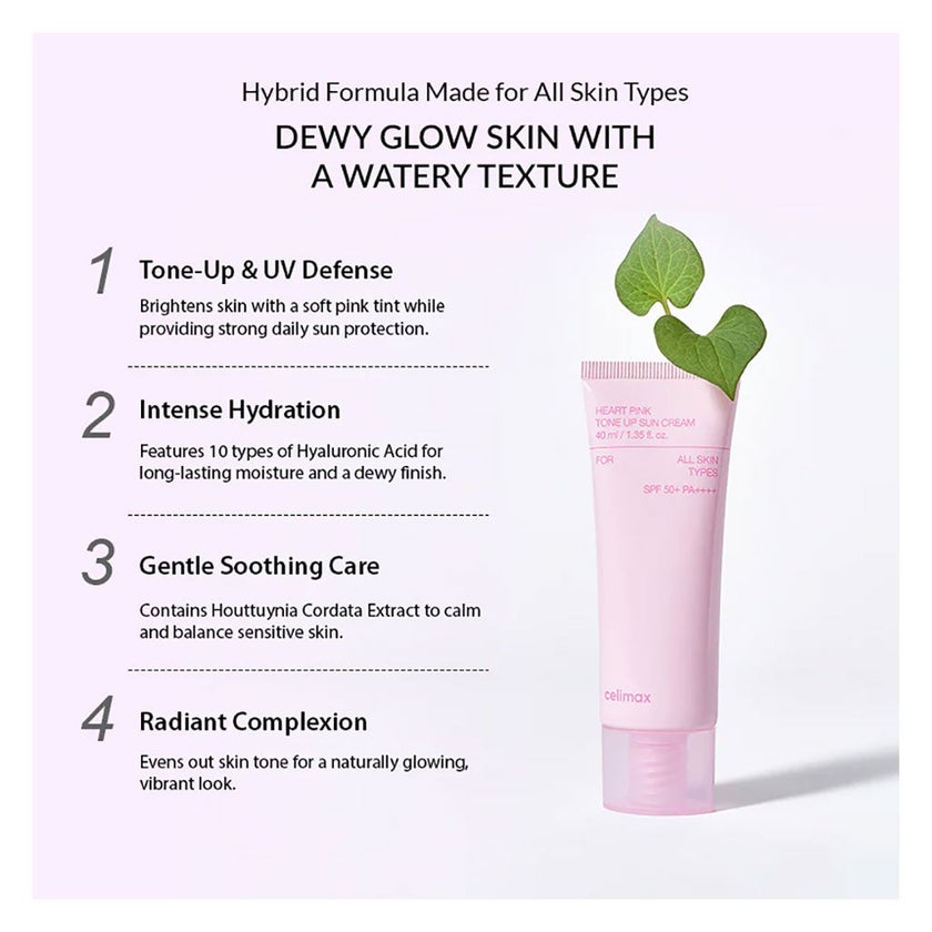 Celimax Heart Pink Tone Up SPF50+ PA++++ Sun Cream 40ml