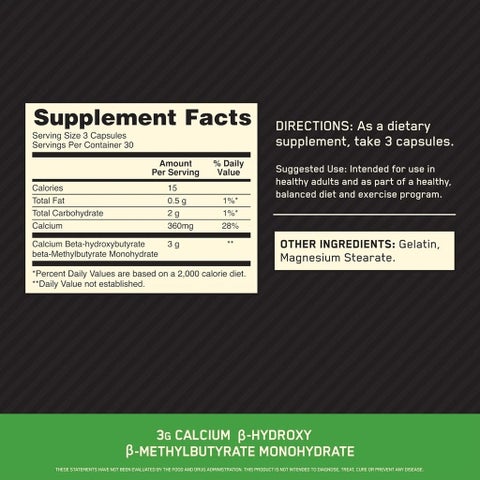 Optimum Nutrition HMB 1000mg Capsules, Pack of 90's