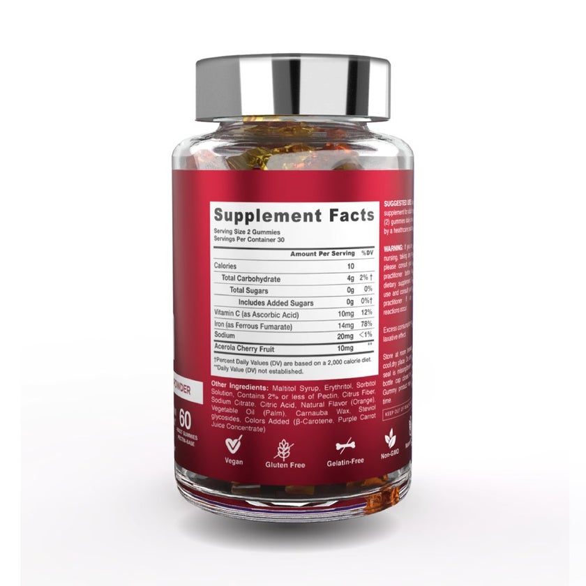 Dr. Gummies Iron Adult Gummies With Vitamin C, Pack of 60's