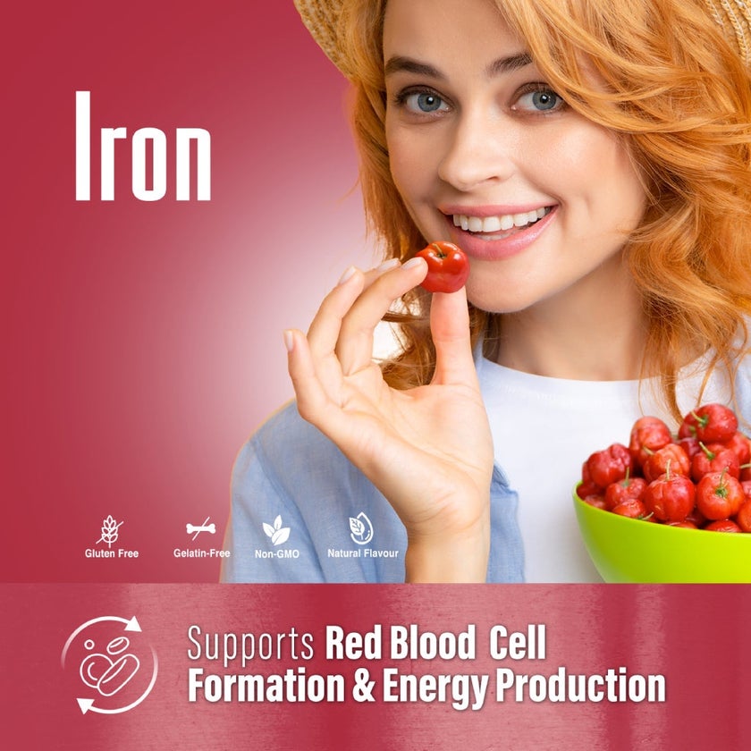 Dr. Gummies Iron Adult Gummies With Vitamin C, Pack of 60's