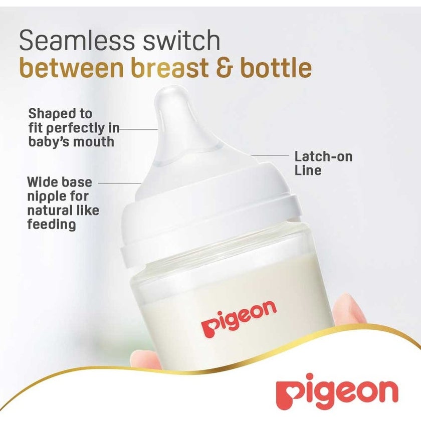 Pigeon SofTouch Wide Neck Nursing Plastic Bottle For 6+ Months Baby 330ml