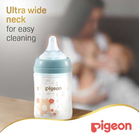 Pigeon SofTouch Wide Neck Nursing Plastic Bottle For 0+ Months Baby 160ml - Decorated