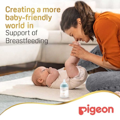 Pigeon SofTouch Wide Neck Nursing Plastic Bottle For 0+ Months Baby 160ml - Decorated
