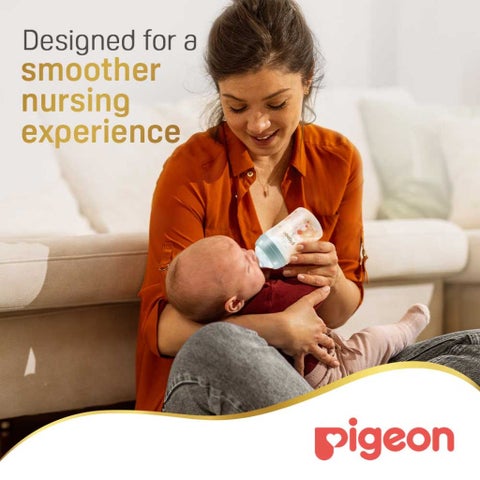 Pigeon SofTouch Wide Neck Nursing Plastic Bottle For 0+ Months Baby 160ml - Decorated