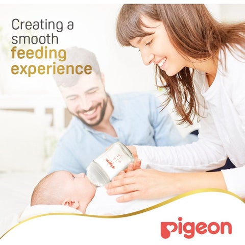 Pigeon SofTouch Wide Neck Nursing Glass Bottle For 0+ Months Baby 160ml