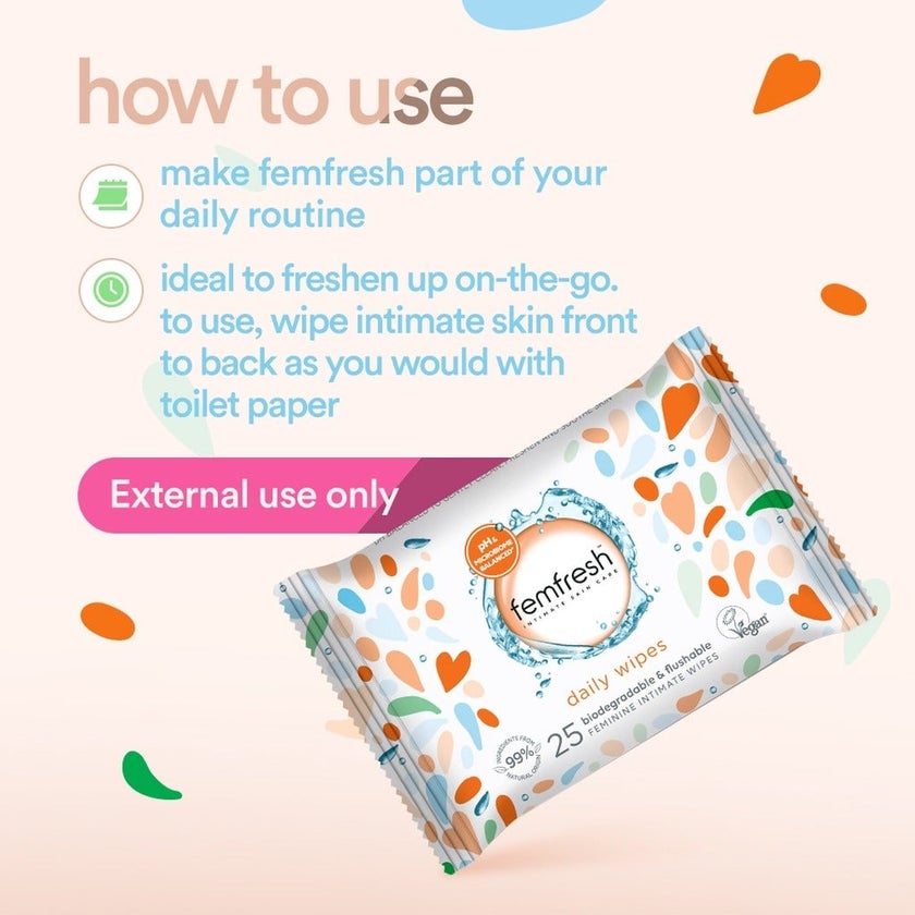 Femfresh Intimate Daily Wipes, Pack of 25's