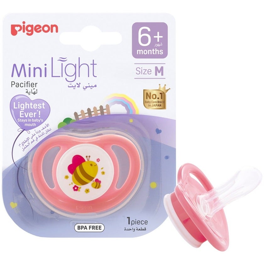 Pigeon Minilight Pacifier For 6+ Months Baby, Size - Medium, Girl