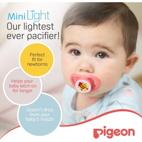 Pigeon Minilight Pacifier For 6+ Months Baby, Size - Medium, Girl