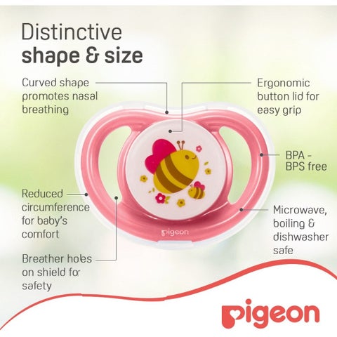Pigeon Minilight Pacifier For 6+ Months Baby, Size - Medium, Girl