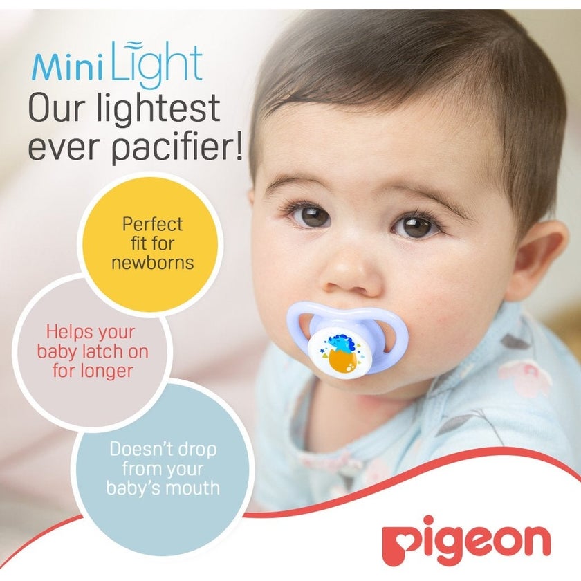 Pigeon Minilight Pacifier For 0+ Months Baby, Size - Small, Boy