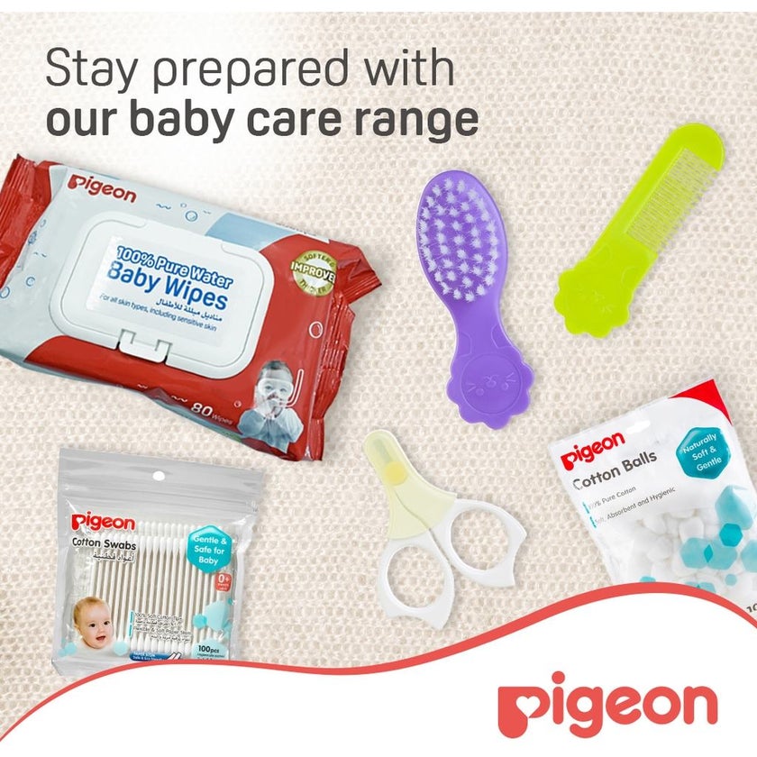 Pigeon 100% Pure Water Baby Wipes Fliptop, Pack of 80's