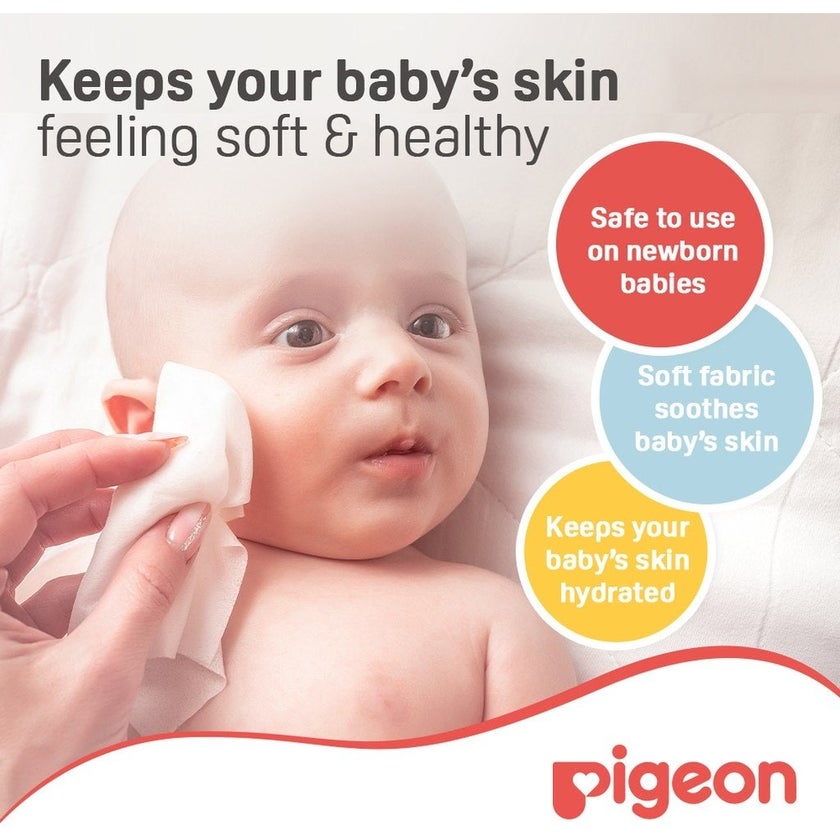 Pigeon 100% Pure Water Baby Wipes Refill, Pack of 80's