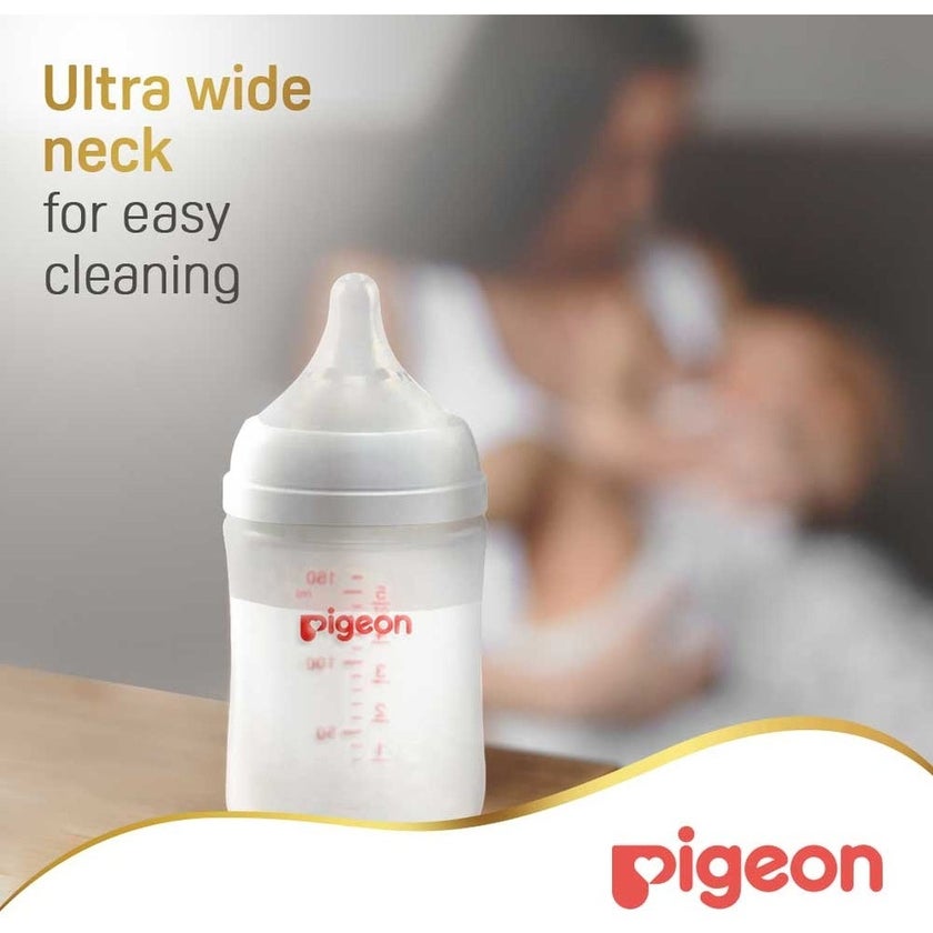 Pigeon SofTouch Wide Neck Nursing Plastic Bottle For 0+ Months Baby 160ml