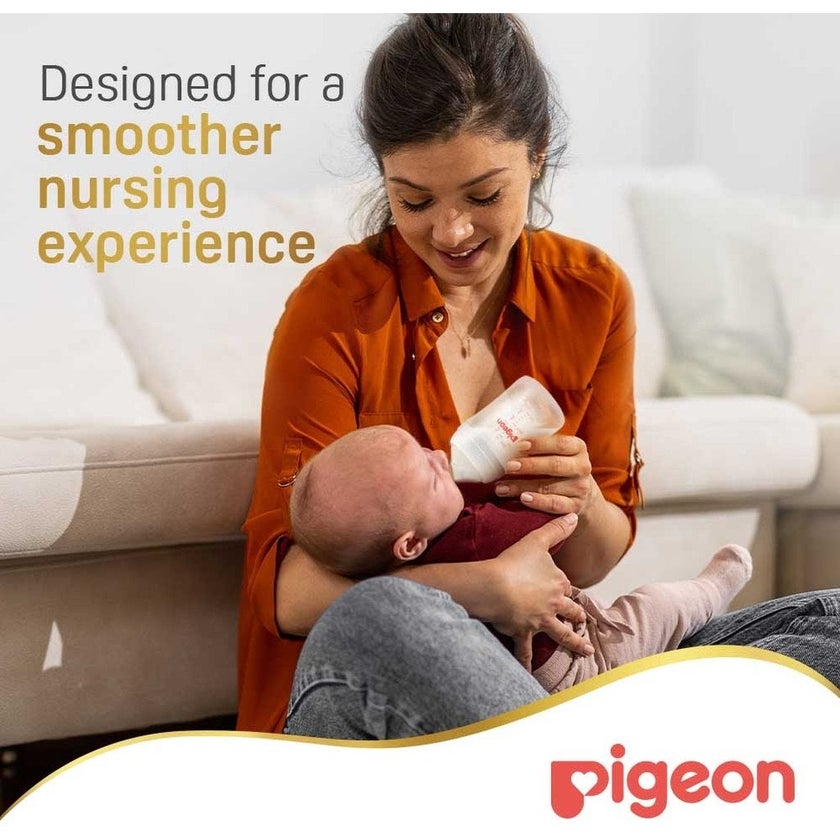 Pigeon SofTouch Wide Neck Nursing Plastic Bottle For 0+ Months Baby 160ml