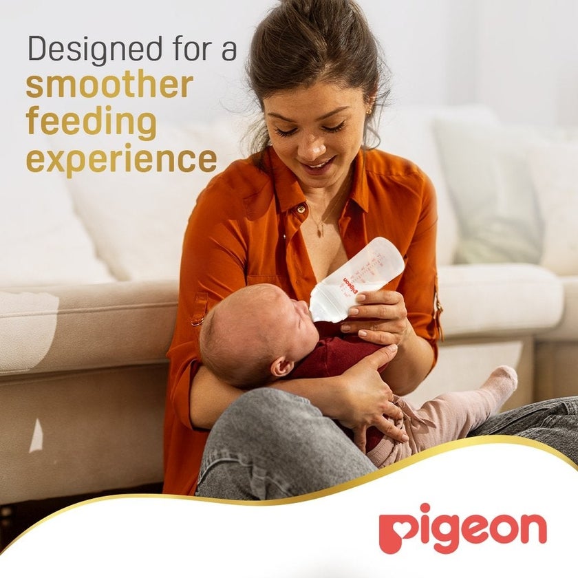 Pigeon SofTouch Wide Neck Nursing Plastic Bottle For 3+ Months Baby 240ml