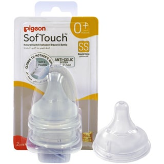 Pigeon SofTouch Wide Neck Nipples, Size - SS, Pack of 2's